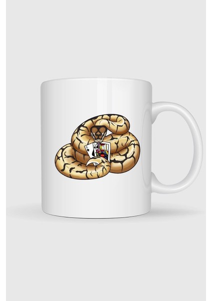 Snake Ball Python Logo Blackjack Tasarımlı Kupa Bardak