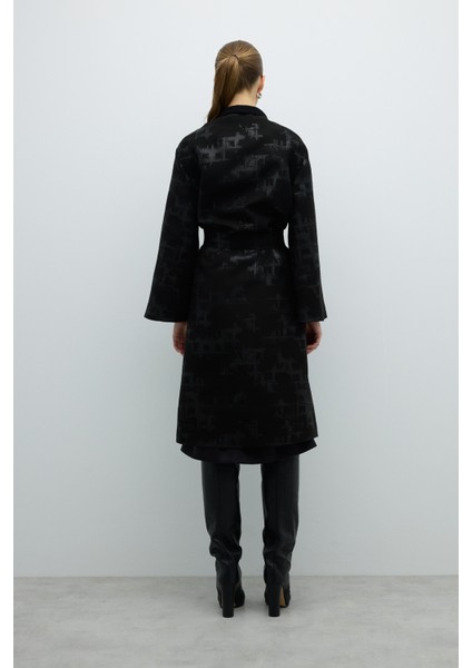 Beli Kuşaklı Şal Yaka Kap Siyah K2616306_001 fiyatları