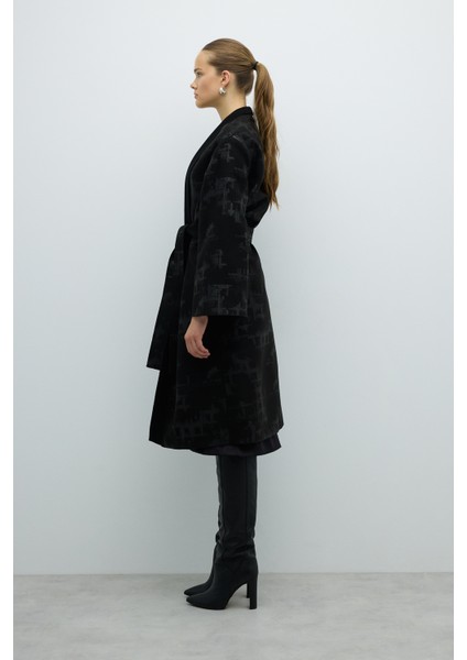 Beli Kuşaklı Şal Yaka Kap Siyah K2616306_001 fırsatları