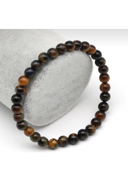 Orijinal Gerçek Kaplan Gözü Doğal Taş Bileklik 6 mm 18 cm fiyatları