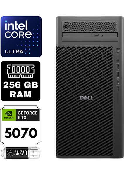 pro Max Tower T2 Intel Ultra 5 235 256GB 1tb SSD Rtx 5070 12GB Windows 11 Home Masaüstü Iş Istasyonu DSWSPMX1-A36