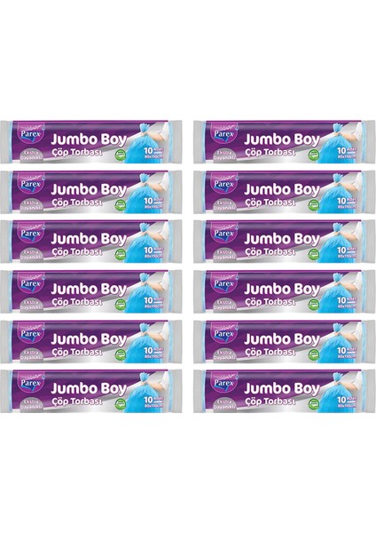 Ekstra Dayanikli 10'lu Çöp Torbası Jumbo Boy 80 x 110 cm Onikili Paket