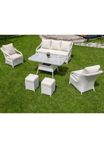 Belinda Rattan Bahçe Koltuk Takımı Krem fiyatları