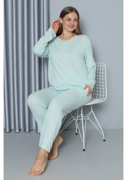 Kadın Büyük Beden Penye Uzun Kol Pijama Takım fırsatları