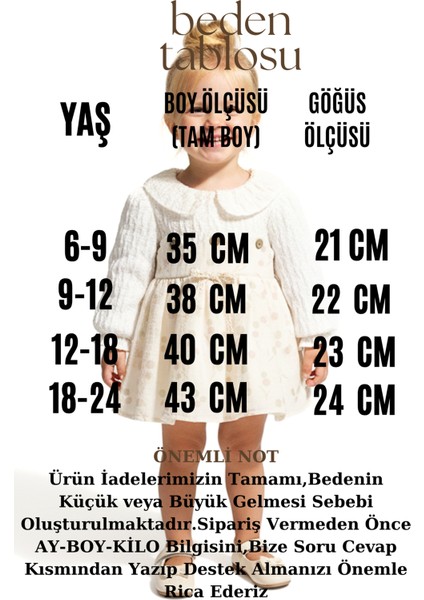 Kız Bebek Elbise Kız Çocuk Elbise Yakalı Doğum Günü Parti Düğün Özel Gün Uzun Kol Astarlı Puanlı fiyatları