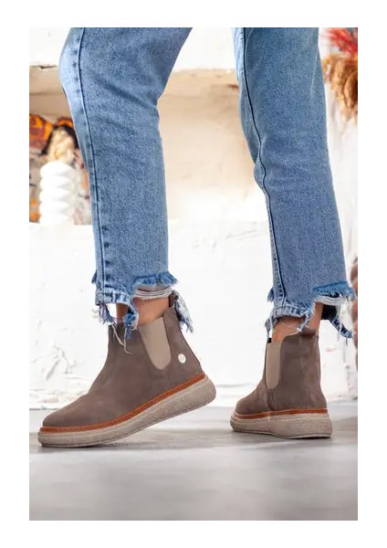 25KB-1065 Kadın Hakiki Deri Günlük Bot modelleri