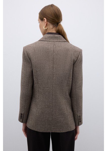 Çift Cepli Yün Karışımlı Ceket Kahve K2616020_005 fiyatları