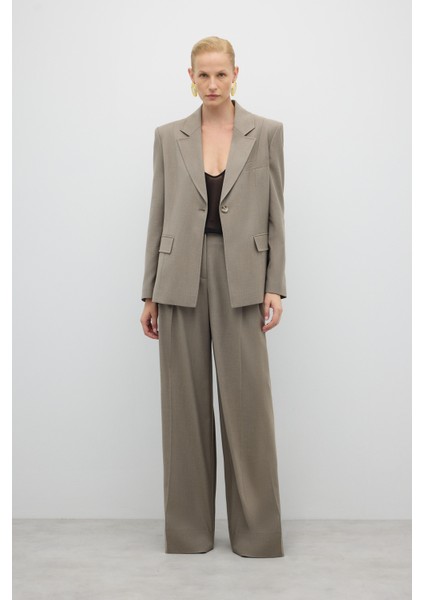 Tek Düğmeli Erkek Yaka Yün Karışımlı Ceket Kum Beji K2616027_267 fırsatları