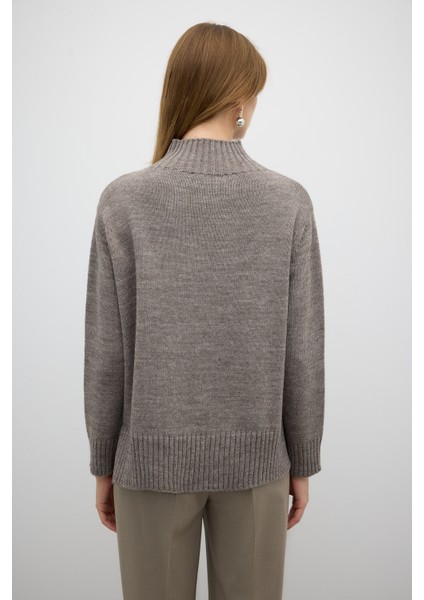 Triko Kazak Kahve Melanj K2671006_659 modelleri