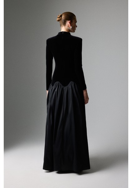 Yarım Balıkçı Uzun Kollu Maksi Elbise Siyah K2611315_001 fiyatları