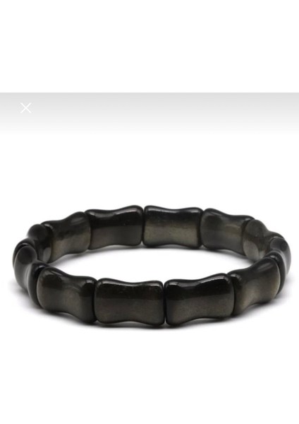 Obsidyen Taşı Doğal Taş Roleks Bileklik 10 x 17 mm
