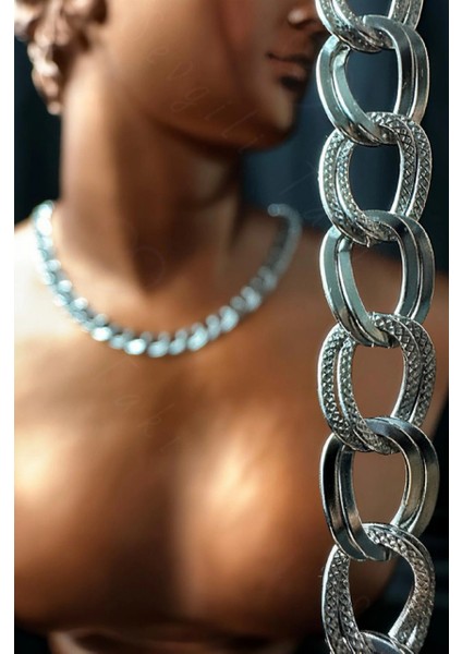 Samanyolu / Uzayyolu Tasarım Silver Çelik Zincir Kolye | Sirius Serisi