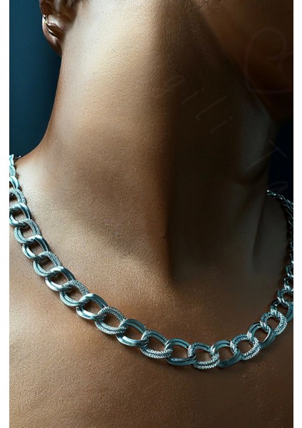 Samanyolu / Uzayyolu Tasarım Silver Çelik Zincir Kolye | Sirius Serisi modelleri