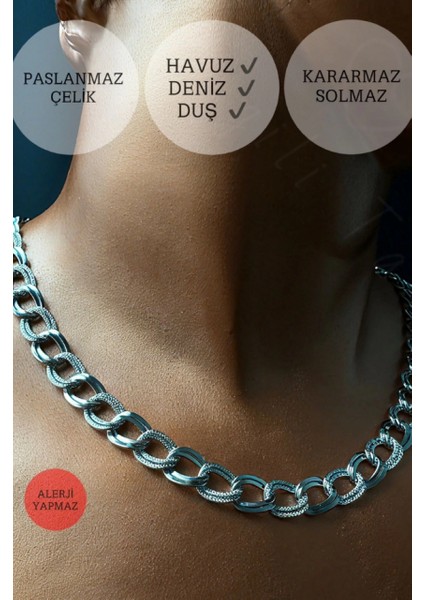 Samanyolu / Uzayyolu Tasarım Silver Çelik Zincir Kolye | Sirius Serisi fırsatları