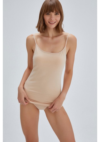 Kadın Pamuklu Ince Ip Askılı Atlet 2'li Paket 5007KC