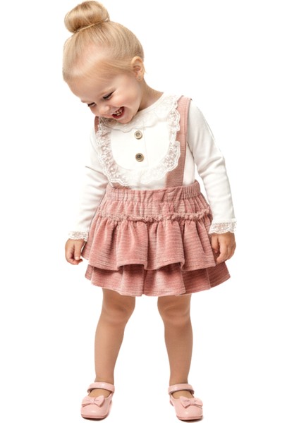 Kız Bebek Kız Çocuk Doğum Günü Parti Düğün Kadife Salopet Slopet Dantelli Uzun Kol Salopet indirimleri