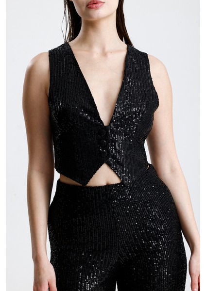 Astarlı Pulpayet Abiye Yelek | YLK36418