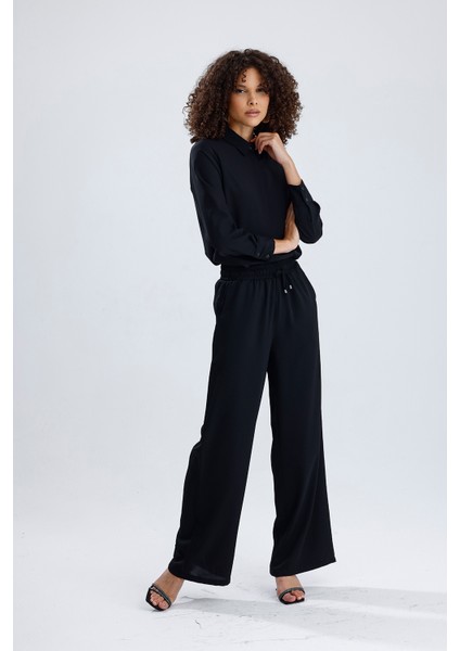 Esnek Bel Cep Detaylı Bol Paça Dupai Pantolon | PNT36144 fiyatları