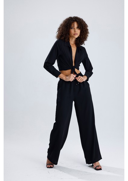 Esnek Bel Cep Detaylı Bol Paça Dupai Pantolon | PNT36144 modelleri