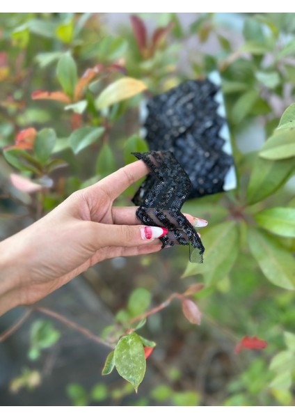 En 3 cm Zigzag Payetli Şerit Dikiş Aksesuarı 1 Metre