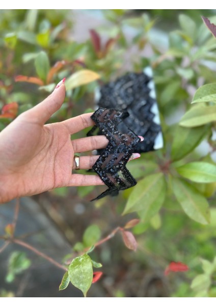 En 3 cm Zigzag Payetli Şerit Dikiş Aksesuarı 1 Metre modelleri