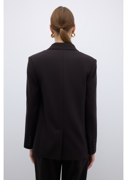 Punto Dikişli Tek Düğmeli Blazer Ceket Kahve K2616013_005 fiyatları