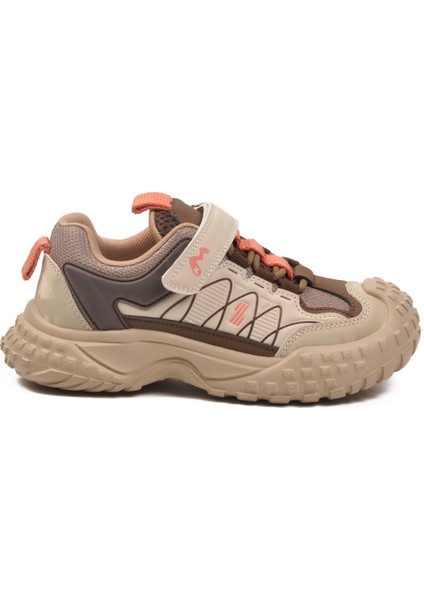 Bej Cırtlı Kaymaz Hafif Esnek Erkek Çocuk Spor Ayakkabı 22676 F fiyatları