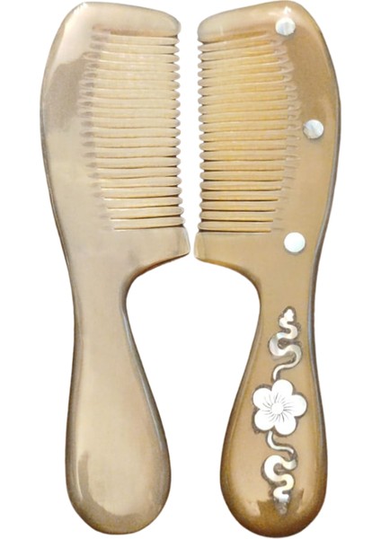 Bahar Zarafeti: 17 cm Gerçek Kemik Işlemeli Antistatik Tarak