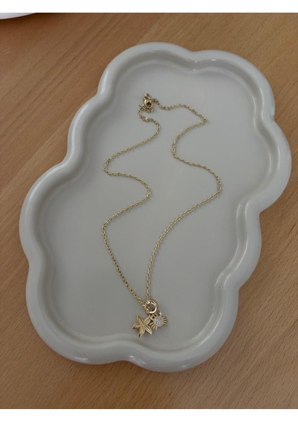 Xuping Pndr Deniz Yıldızı ve Yengeç Figür Model Gold Çelik Kolye modelleri