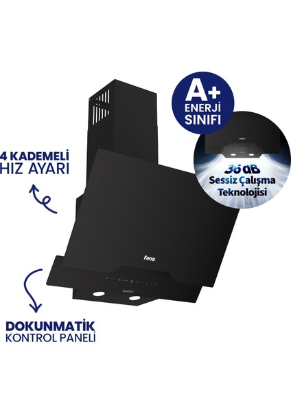 Flowart Turbolu 5 Gözlü Silenart Siyah Cam Ankastre Set QBL62CS - BL135 - D063SA fırsatları