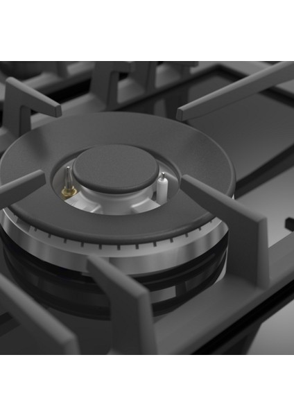 Flowart Turbolu 5 Gözlü Silenart Siyah Cam Ankastre Set QBL62CS - BL135 - D063SA