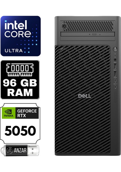 pro Max Tower T2 Intel Ultra 9 285K 96GB 2tb SSD Rtx 5050 8gb Windows 11 Pro Masaüstü Iş Istasyonu DSWSPMX1-A22