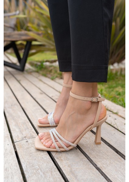 Vitali Kadin Nude Taş Detay Topuklu Ayakkabi
