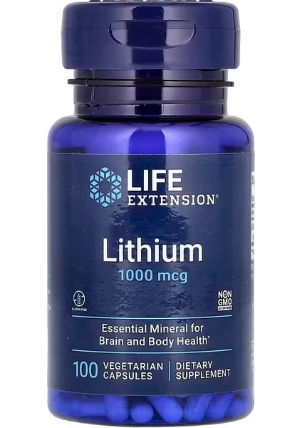 Lithium, 1,000 Mcg 100 Vegetarian Capsules