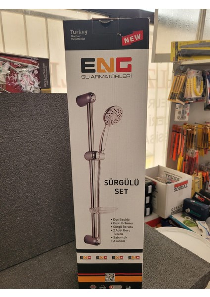 Modern Sürgülü Duş Seti – Şık Tasarım, Ayarlanabilir Yükseklik ve Dayanıklı Krom Kaplama