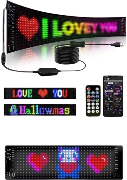 Matrix LED 16X192 Cama Yapışan Telefon Kontrollü Panel Dijital Ekran Kumandalı fırsatları