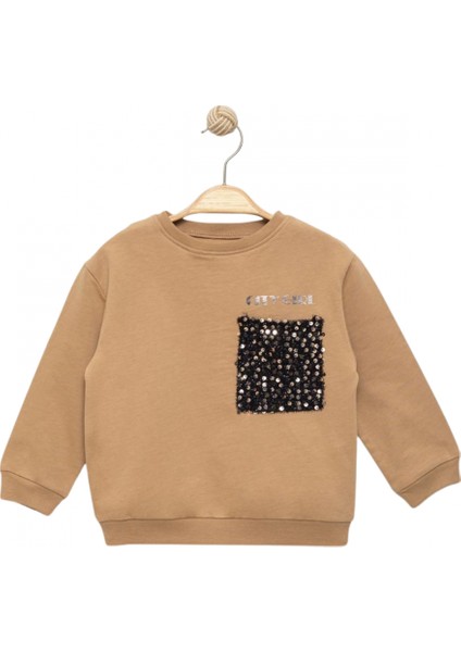 Kız Çocuk Pullu Cep Detaylı Sweatshirt - Süs Cep Detaylı Çocuk Sweat fiyatları