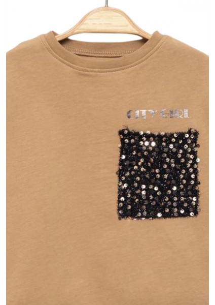 Kız Çocuk Pullu Cep Detaylı Sweatshirt - Süs Cep Detaylı Çocuk Sweat fırsatları