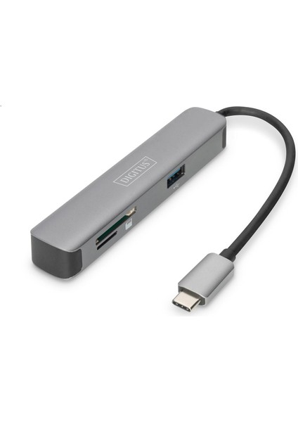 Digitus DA-70891 USB Tip C 5port (Usb-C™ Dock, 5 Port)X USB 3.0 Port2 x Kart Okuyucu (Sd-Mic
