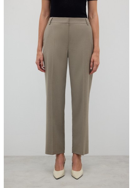 Yün Karışımlı Düz Paça Pantolon Kum Beji K2612045_267 modelleri
