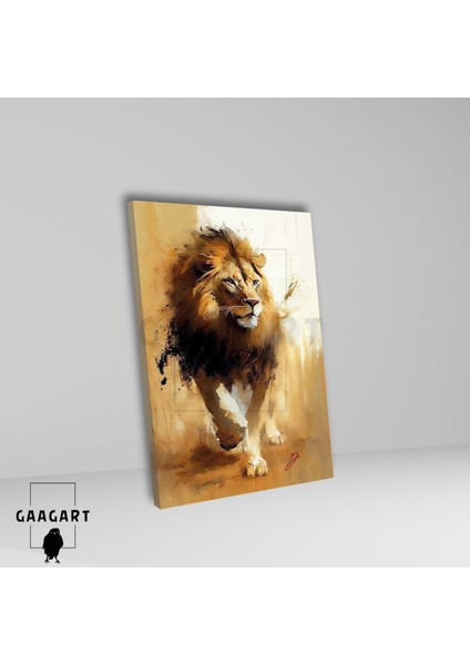 Tekli Dikey Kanvas Tablo Yağlı Boya Görünümlü Soft Aslan fiyatları