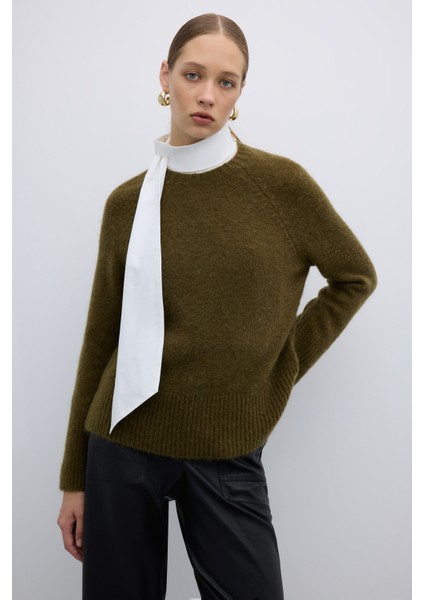 Bisiklet Yaka Triko Olive K2671010_027