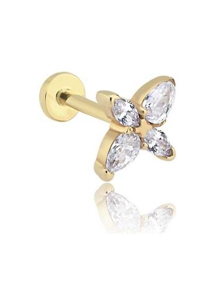 Taşlı Çiçek Minimal Tragus Piercing fiyatları