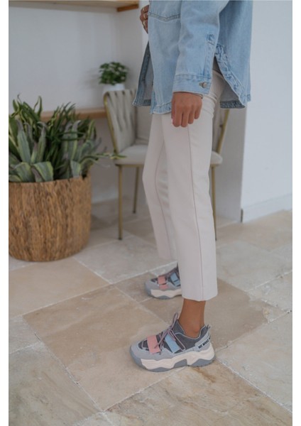 Brecka Kadin Gri Siyah Sneakers