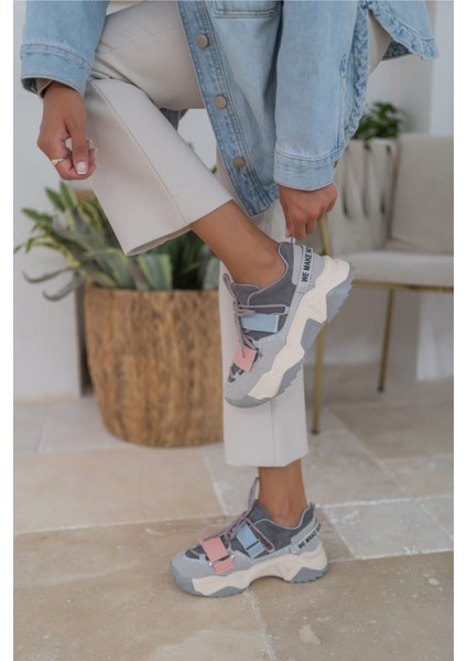 Brecka Kadin Gri Siyah Sneakers modelleri