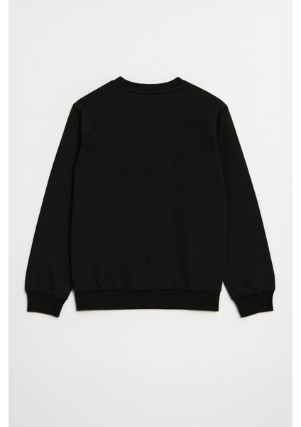 Erkek Bisiklet Yaka Düz Siyah Sweatshirt fiyatları