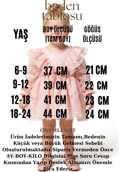 Kız Bebek Elbise Kız Çocuk Elbise Yakalı Doğum Günü Parti Düğün Özel Gün Uzun Kol Fiyonklu Astarlı fiyatları