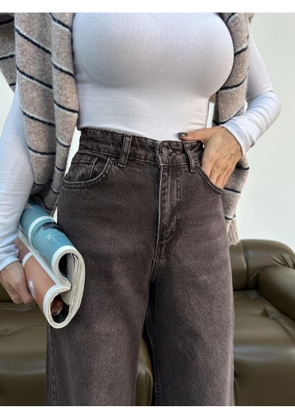 Kadın Likralı Palozo Pantolon Kahverengi fiyatları