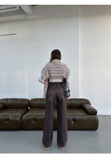 Kadın Likralı Palozo Pantolon Kahverengi modelleri