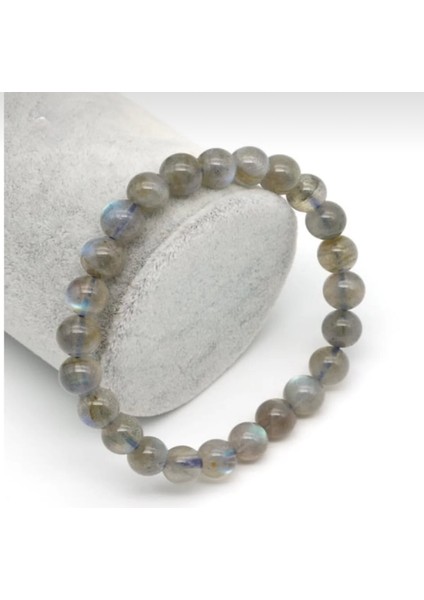 Premium Labradorit Taşı 8 mm Doğal Taş Bileklik 20 cm